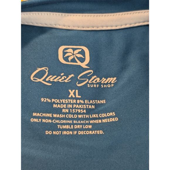 NWT Quiet Storm & Surf Shop Blue Men's Rashguard Tee Size XL - Picture 3 of 10